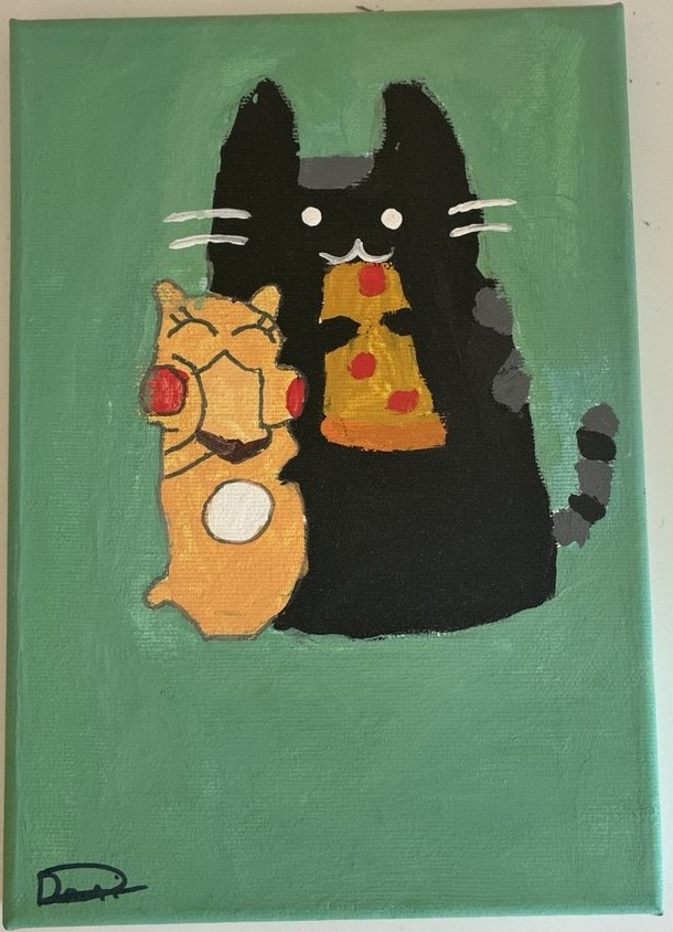 Gatitos y pizza